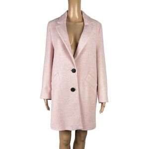NEW Zara Oversized Pink Textured Coat Blazer Jacket XS